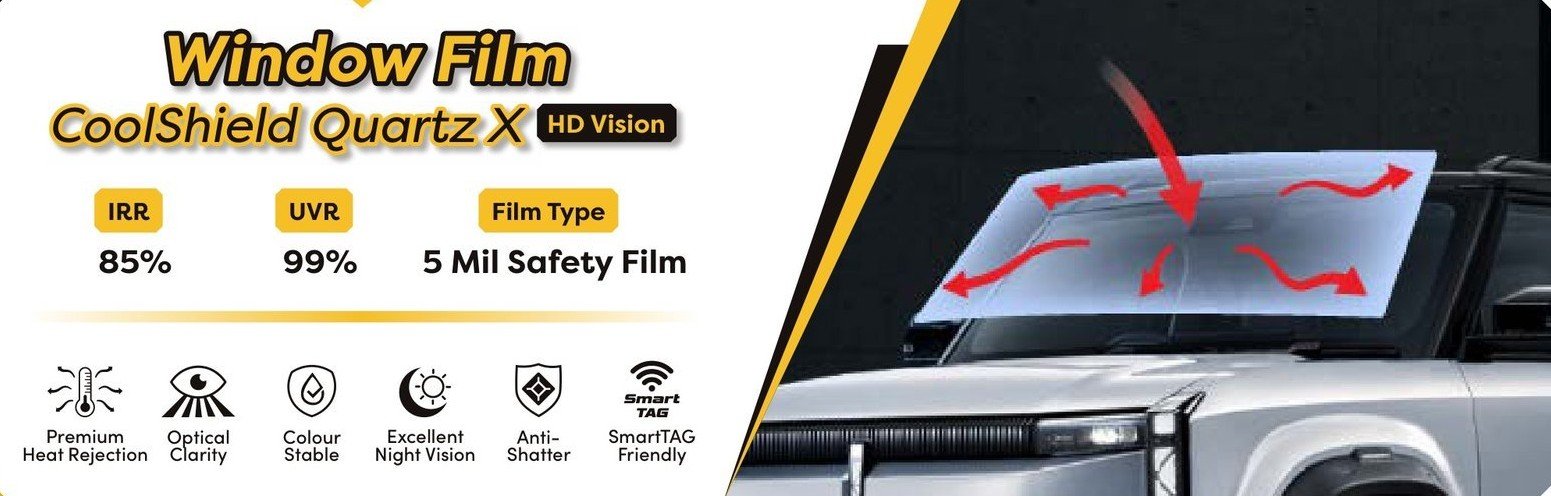 CoolShield Quartz X HD Vision 5Mil Safety Tint